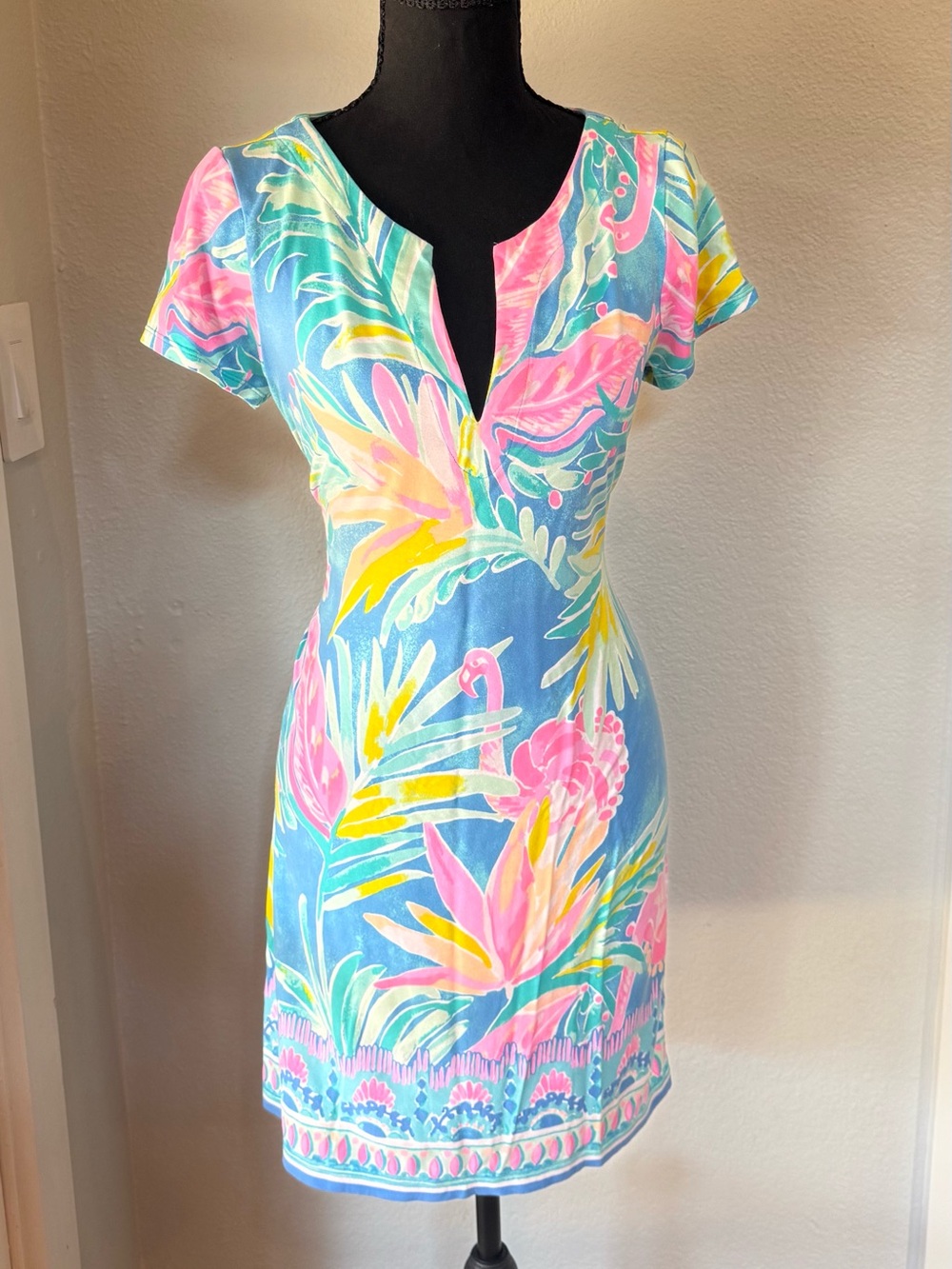 Lilly Pulitzer Blue, Pink & Yellow Tropical Mini Dress